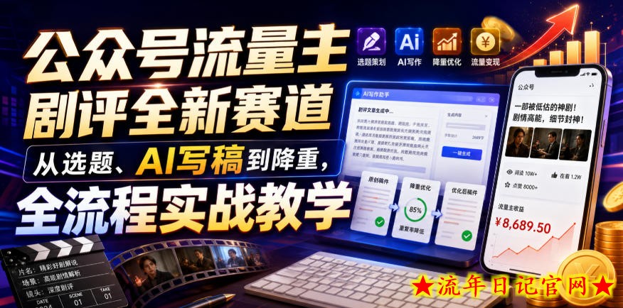 公众号流量主剧评全新赛道,从选题、AI写稿到降重,全流程实战教学插图 公众号流量主剧评全新赛道,从选题、AI写稿到降重,全流程实战教学