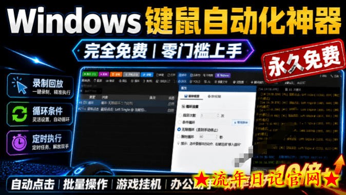 专业Windows键鼠自动化工具,免费永久使用,告别重复操作,小白也能快速创建自动化脚本 点点精灵插图 专业Windows键鼠自动化工具,免费永久使用,告别重复操作,小白也能快速创建自动化脚本 点点精灵
