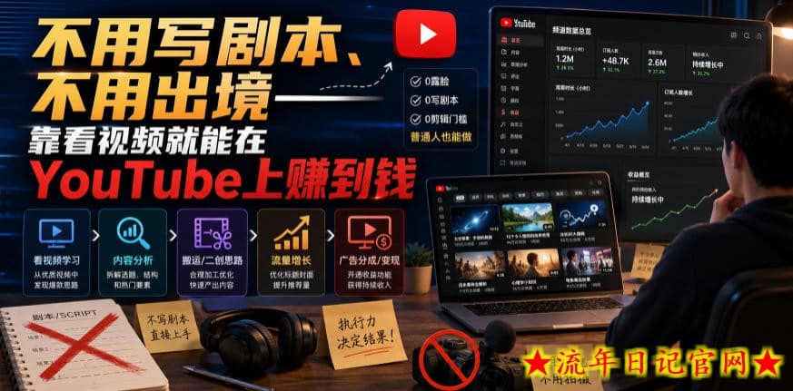 不用写剧本、不用出境——靠看视频就能在YouTube上賺到钱【原创双语字幕】插图 不用写剧本、不用出境——靠看视频就能在YouTube上賺到钱【原创双语字幕】