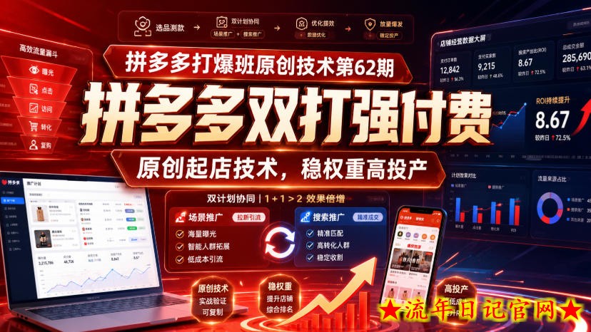 拼多多打爆班原创技术第62期,拼多多双打强付费,原创起店技术,稳权重高投产插图 拼多多打爆班原创技术第62期,拼多多双打强付费,原创起店技术,稳权重高投产