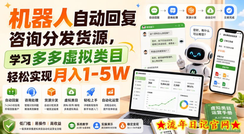 机器人自动回复咨询分发货源,学习多多虚拟类目轻松实现月入1-5W【揭秘】插图 机器人自动回复咨询分发货源,学习多多虚拟类目轻松实现月入1-5W【揭秘】