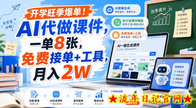 开学旺季爆单!AI代做课件,一单8张,免费接单+工具,月入2W【揭秘】插图 开学旺季爆单!AI代做课件,一单8张,免费接单+工具,月入2W【揭秘】