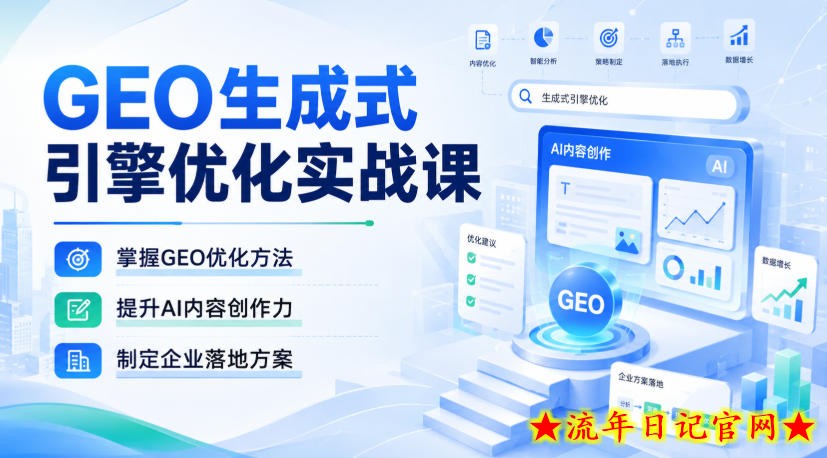 GEO生成式引擎优化实战课,掌握GEO优化方法,提升AI内容创作力,制定企业落地方案插图 GEO生成式引擎优化实战课,掌握GEO优化方法,提升AI内容创作力,制定企业落地方案