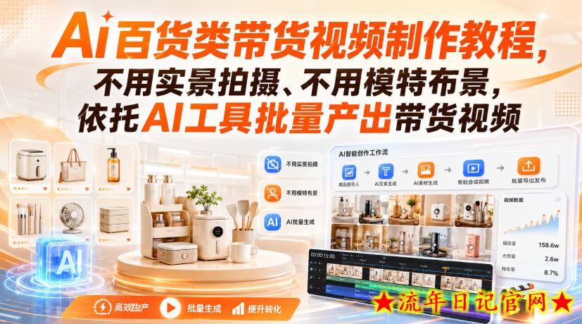 Ai百货类带货视频制作教程,不用实景拍摄、不用模特布景,依托AI工具批量产出带货视频插图 Ai百货类带货视频制作教程,不用实景拍摄、不用模特布景,依托AI工具批量产出带货视频