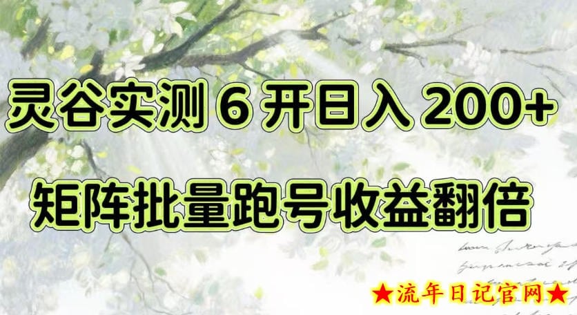 一台电脑就能做!灵谷实测6开日入200+,矩阵批量跑号收益翻倍【揭秘】插图 一台电脑就能做!灵谷实测6开日入200+,矩阵批量跑号收益翻倍【揭秘】