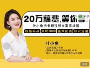 叶小鱼21天短视频文案拆书营,学完轻松搞定各类书单短视频文案-流年日记