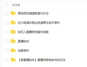 左小姐-直播带货俱乐部十三行、无人直播,全套教程附:工具、文档、话术资料-流年日记