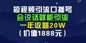 安妈·短视频引流口播号,会说话就能引流,一年收益20W(价值1888元)-流年日记