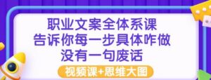 原价399元的职业文案全体系课:告诉你每一步具体咋做 没有一句废话(视频课+思维大图)-流年日记