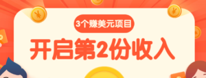 3个赚美金项目合集，1美元即可提现，日赚无上限-流年日记