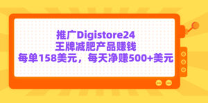推广Digistore24王牌减肥产品赚钱，每单158美元，每天净赚500+美元-流年日记