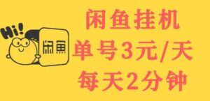 闲鱼挂机单号3元/天，每天仅需2分钟，可无限放大，稳定长久挂机项目-流年日记