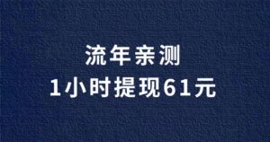 【已暂停网推，请勿下单】手动搬砖拉新平台，一小时提现61.46元！【视频教程+接码平台+拉新平台】-流年日记