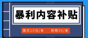 百家号暴利内容补贴项目，图文10元一条，视频30一条，新手小白日赚300+-流年日记
