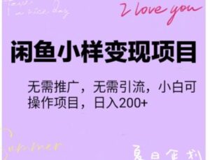 【信息差小项目】闲鱼小样变现项目,一单利润10到100+,一天轻松出几单-流年日记