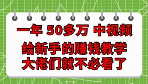 老吴·中视频项目搬砖玩法，一年变现50w，目前看过的的最干货中视频玩法-流年日记