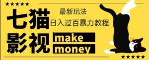 【低保项目】外面收费888元的七猫影视新玩法教程,号称轻松日入几十上百-流年日记