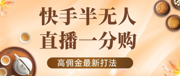 外面收费1980的快手半无人一分购项目，不露脸的最新电商打法-流年日记