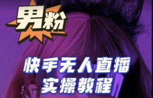 2023重磅【男粉落地项目】零基础玩转男粉快手无人直播月入3w+,2023快手无人直播实操教程视频-流年日记