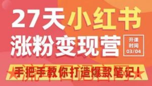 27天小红书涨粉变现营第6期，2023手把手教你打造爆款笔记视频教程（3月新课）-流年日记