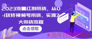 2023流量红利带货,从0-1玩转视频号带货,实操7大带货流程教学课程-流年日记
