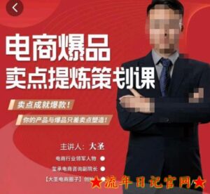 大圣·电商标品爆款卖点策划课，2023标品卖点成就爆款，可落地卖点提炼课-流年日记
