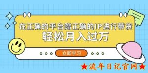 在正确的平台蹭正确的IP进行带货，2023轻松月入过万视频教程-流年日记