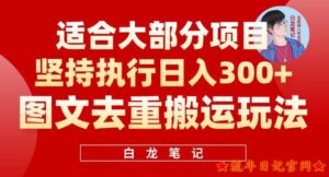 2023图文去重搬运玩法,坚持执行日入300+,适合大部分项目(附带去重参数)-流年日记
