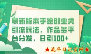 2023最新版本手绘创业类引流玩法,作品多平台分发,日引100+创业粉【揭秘】-流年日记