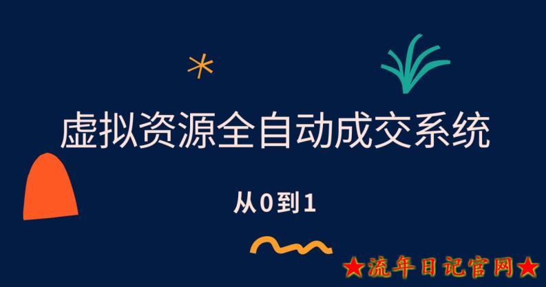 2023虚拟资源全自动成交系统，从0到1保姆级详细教程-流年日记