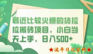 2023最近比较火爆的货拉拉搬砖项目,小白当天上手,日入500+【揭秘】-流年日记
