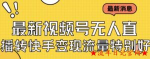 2023最新视频号无人直播转快手变现美女玩法日入500+【教程+素材】-流年日记