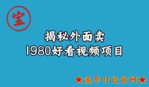宝哥揭秘外面卖1980好看视频项目,2023投入时间少,操作难度低-流年日记