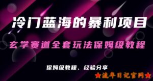 玄学项目冷门的暴利赛道,玄学项目保姆级操作教程-流年日记