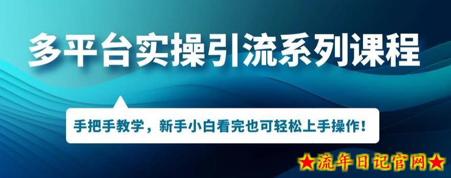 多平台引流实操系列课程，新手小白看完也可轻松上手进行引流操作-流年日记