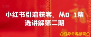 小红书引流获客,从0-1精选讲解第二期-流年日记