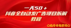 一天50+,抖音全自动发广告项目拆解教程-流年日记