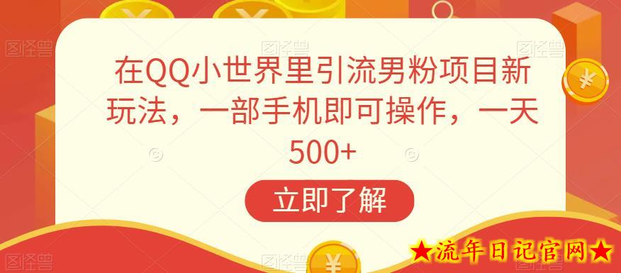 在QQ小世界里引流男粉项目新玩法，一部手机即可操作，一天500+【揭秘】-流年日记