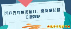 屌炸天的撩汉项目,高质量女粉日赚2000+-流年日记