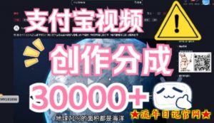 支付宝视频创作分成计划,无需原稿,直接分布视频领取收益-流年日记