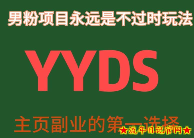 YYDS男粉项目永远是不过时玩法，主业副业的第一选择【揭秘】-流年日记