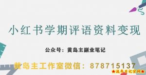 副业拆解:小红书学期评语资料变现项目,视频版一条龙实操玩法分享给你-流年日记