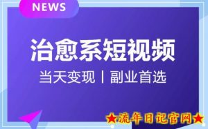 【独家首发】日引流500+的治愈系短视频,当天变现,小白月入过万首-流年日记