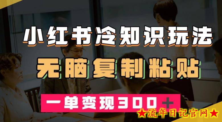 小红书冷知识玩法，无脑复制粘贴，一单变现300＋-流年日记