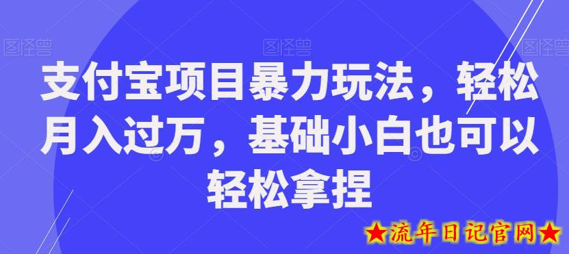 支付宝项目暴力玩法，轻松月入过万，基础小白也可以轻松拿捏【揭秘】-流年日记