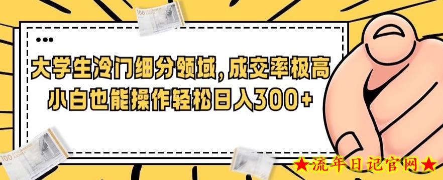 一个大学生冷门细分领域，成交率极高，小白也能操作，轻松日入300+-流年日记