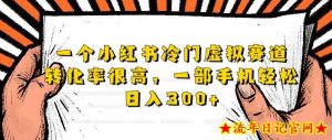 一个小红书冷门虚拟赛道,转化率很高一部手机轻松日入300+-流年日记