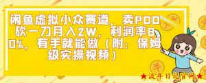 闲鱼虚拟小众赛道，卖PDD砍一刀月入2W，利润率80%，有手就能做（附：保姆级实操视频）-流年日记