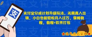 支付宝分成计划升级玩法,无需真人出镜,小白也能轻松月入过万,保姆教程,教程+软件打包-流年日记