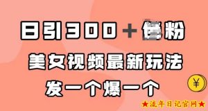 日引300+男粉,美女视频最新玩法,发一个爆一个【揭秘】-流年日记